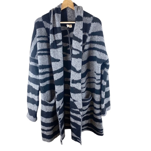 Anthropologie Moth Basel Zebra Print Longline Cardigan Sweater Size Medium - Picture 3 of 12